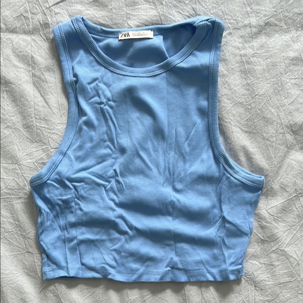 Zara Women's Blue Crop Top